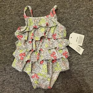 Baby Gap swim 1 piece ruffle swimsuit 6 months SPF